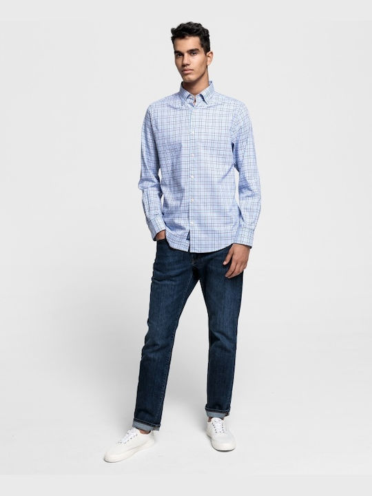 Gant Long-sleeved Shirt Checked Light Blue