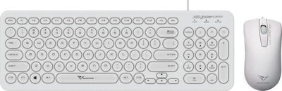 Alcatroz Jellybean U2000 Keyboard & Mouse Set English US White