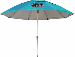 Maui & Sons Foldable Beach Umbrella Aluminum Ultra Light Diameter 1.8m with UV Protection and Air Vent Light Blue