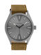 Oozoo Timepieces Watch Battery with Brown Leather Strap