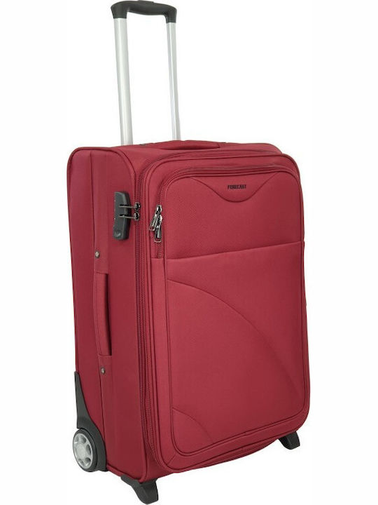 Forecast 8317 Mittlerer Reisekoffer Weichschalen Rot mit 2 Räder Höhe 60cm