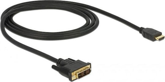 DeLock 1m DVI-D male to HDMI male Cable Black (85582)