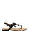 Women's Flat Sandals in Black Color