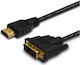 Savio Кабел DVI-D мъжки - HDMI мъжки 1.5м Черен (CL-10)
