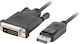 Lanberg Кабел DVI-D мъжки - DisplayPort мъжки 3м Черен (CA-DPDV-10CU-0030-BK)