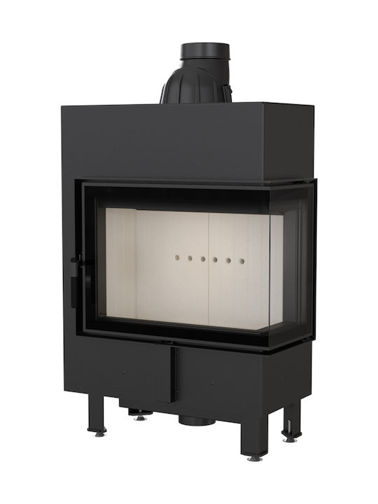 Kratki Lucy 12 Slim P BS Wood Fireplace Insert with Right Corner Window 8kW