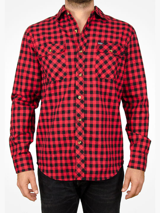 Emerson 182.EM60.85 Long-sleeved Shirt Checked Red