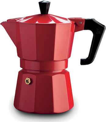 Pezzetti Italexpress Stovetop Espresso Pot for 6Cups Red