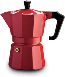 Pezzetti Italexpress Stovetop Espresso Pot for 3Cups Red