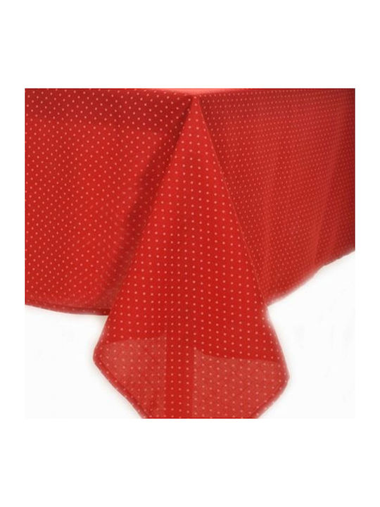 Silk Fashion Tablecloth Πουά Red 140x140cm