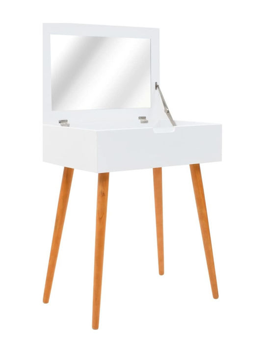 Wooden Makeup Dressing Table White with Mirror 60x40x75cm