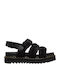 Yelena Fluffy Sandale Casual Damă Flatforme Negru