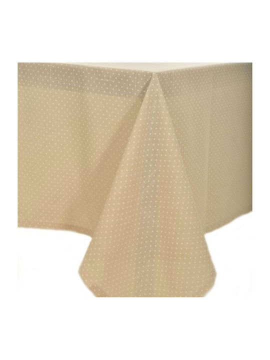 Silk Fashion Πουά Cotton & Polyester Tablecloth Beige 140x180cm