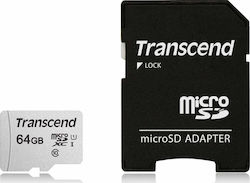 Transcend 300s microSDXC 64GB Class 10 U1 V30 A1 UHS-I with Adapter