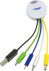 Akyga AK-AD-51 USB-A Мъжки към Lightning / USB-C / micro USB / мини USB Мъжки