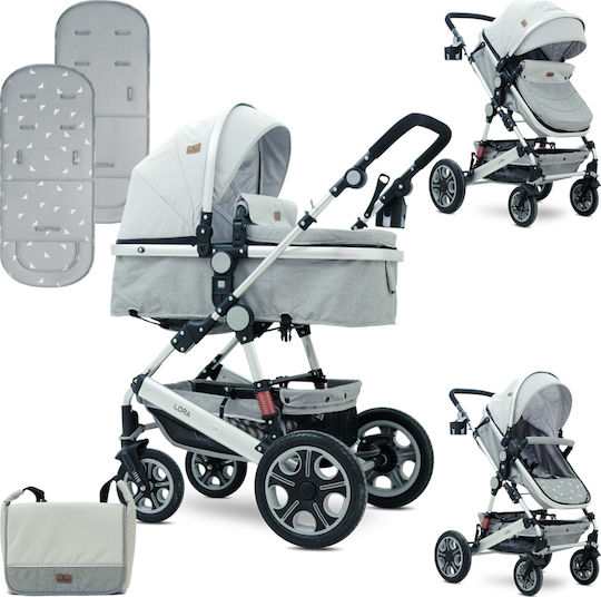 Lorelli Lora Multi Baby Stroller Reversible 2 in 1 Baby Stroller Suitable for Newborn Gray 11.65kg