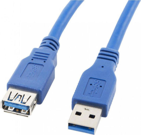 Lanberg USB 3.0 Cable USB-A male - USB-A female Μπλε 1.8m (CA-US3E-10CC-0018-B)