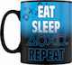 GB eye Playstation - Eat Sleep Repeat Heat Change Blue Ceramic Mug 320ml