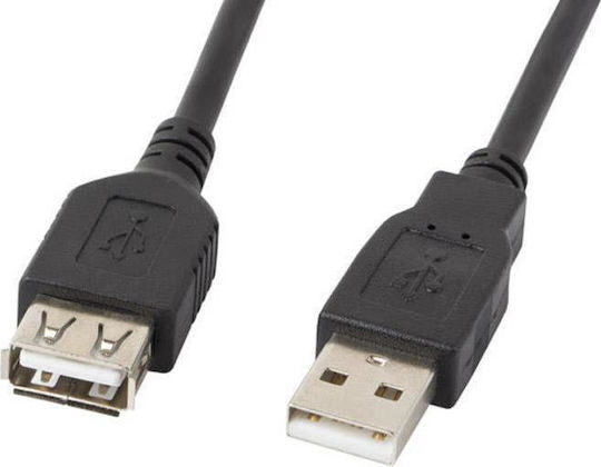 Lanberg 1.8m USB 2.0 Cable A-Male to A-Female (CA-USBE-10CC-0018-BK)