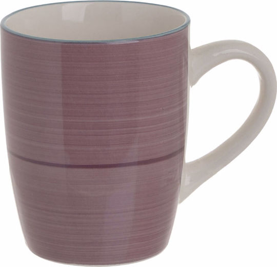 Inart Mug Ceramic Pink 350ml 6pcs