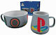 GB eye PlayStation Breakfast Set Classic Κούπα Κεραμική Γκρι 857ml 2τμχ