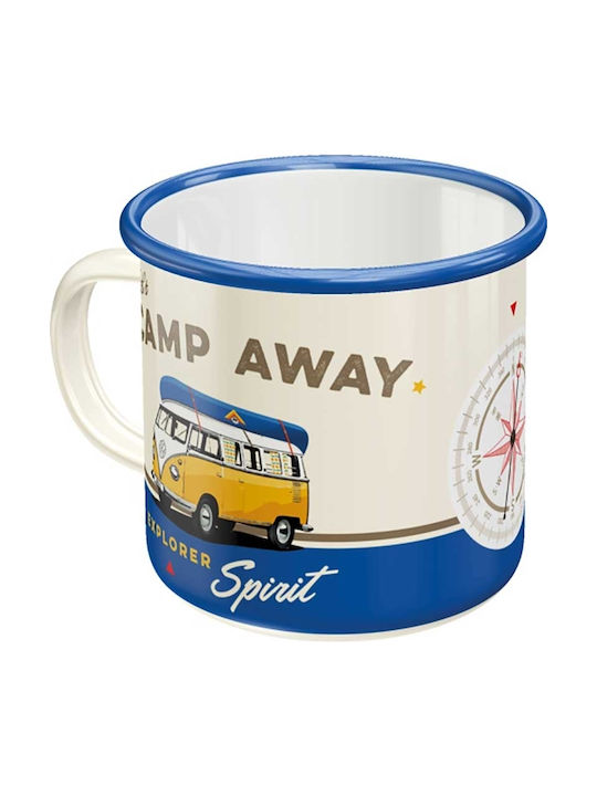 Nostalgic Art VW Bulli - Lets Camp Away Enamel Cup Multicolour 250ml