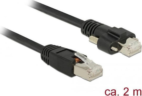 DeLock SF/FTP Cat.6 Ethernet Network Cable 2m Black