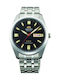 Orient Automatik Ανδρικό Ρολόι 39mm Αυτόματο με Ασημί Μεταλλικό Μπρασελέ