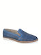 Boxer Leather Women's Loafers in Blue Color