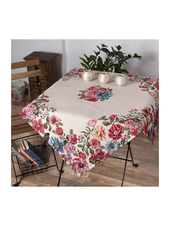 Silk Fashion Tablecloth Printemps Ecru 140x180cm 5206978027543