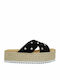 Tahiti Γυναικεία Σανδάλια Flatforms Μαύρα