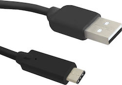 Qoltec Regular USB 3.1 Cable USB-C male - USB-A male Μαύρο 0.25m (50496)