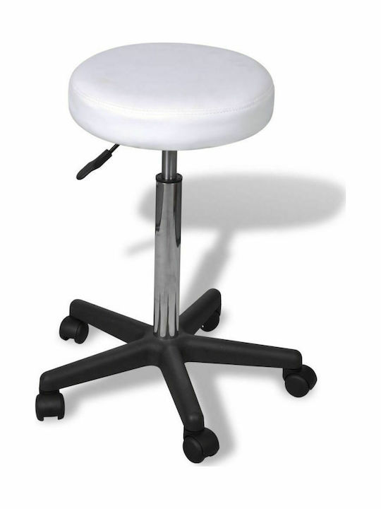 Office Stool White 35.5x35.5x65cm