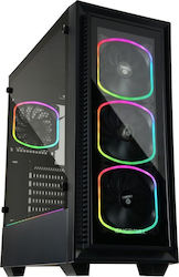 Enermax Starryfort SF30 Gaming Midi Tower Κουτί Υπολογιστή με Πλαϊνό Παράθυρο και RGB Φωτισμό Μαύρο