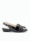 Boxer Anatomic Women's Leather Ankle Strap Platforms Black 50-111