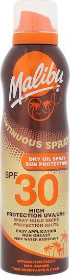 Malibu Continuous Αδιάβροχη Αντηλιακή Λοσιόν για το Σώμα SPF30 σε Spray 175ml