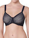 Airy Sensation W01 Μαύρο Σουτιέν χωρίς Ενίσχυση με Μπανέλες