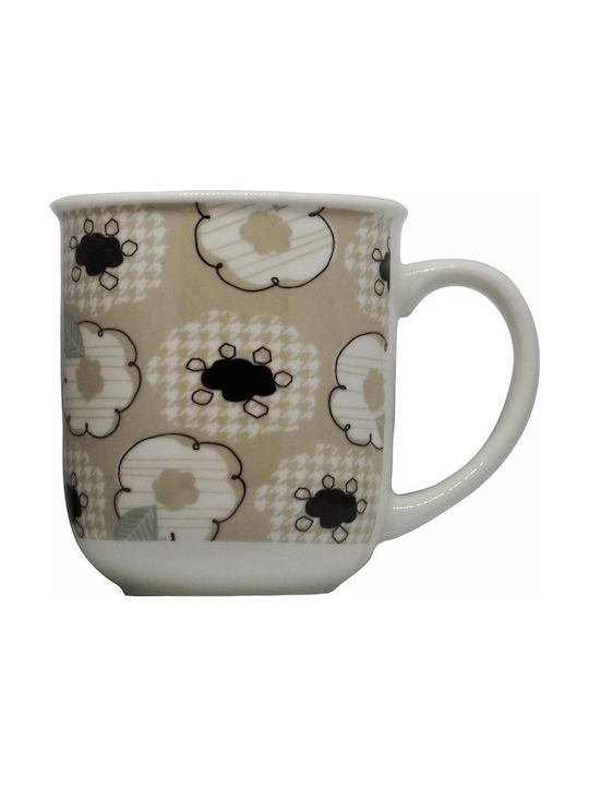 Ankor Κούπα Πορσελάνη Μπεζ-Καφέ 400ml Σχεδιο-2 Tasse aus Porzellan Beige 400ml 789917-2 1Stück