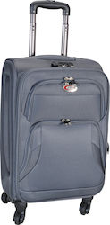 Ankor Medium Travel Suitcase Fabric Gray with 4 Wheels Height 60cm.