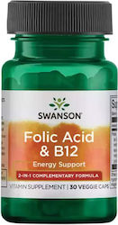 Swanson Folic Acid & B12 Vitamin 30 caps