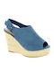 IQ Shoes 1G19128 Women's Suede Platform Shoes Blue