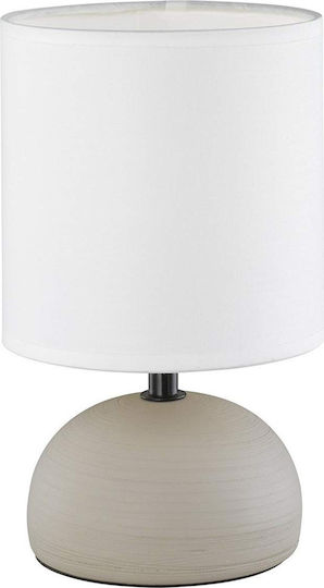 Trio Lighting Luci Κεραμικό Πορτατίφ για Ντουί E14 με Λευκό Καπέλο και Γκρι Βάση