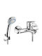 Pyramis Tella Mixing Bathtub Shower Faucet Complete Set Silver