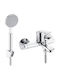 Pyramis Delicato Plus Mischung Bade- / Duscharmatur Badewanne Komplettes Set Silber