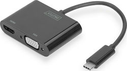 Digitus USB-C Docking Station mit HDMI 4K und Verbindung 2 Monitore Schwarz (DA-70858)