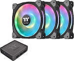 Thermaltake Riing Duo 14 RGB Radiator Fan TT Premium Gehäuselüfter 140mm mit Verbindung 4-Pin PWM 3Stück Schwarz