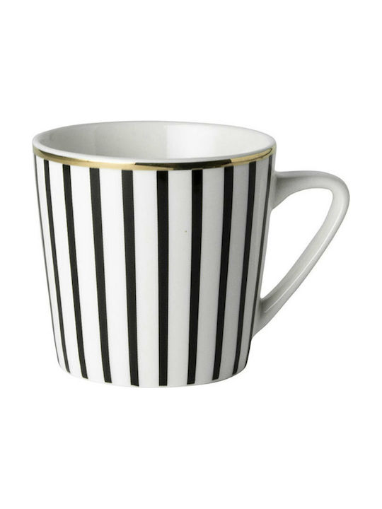 Dutch Rose Stripe Gold Mini Tasse aus Porzellan Black & White 200ml 1Stück