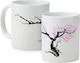Kikkerland Cana Ceramică Albă Heat Change Cherry Blossom
