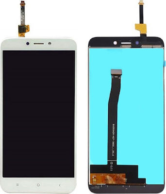 Mobile Phone Screen Replacement with Touch Mechanism for Redmi 4x (White)