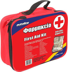 Autoline Φαρμακείο Αυτοκινήτου Τσαντάκι First Aid Kit με Εξοπλισμό Κατάλληλο για Πρώτες Βοήθειες
